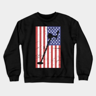 Metal Detector & United States Flag Crewneck Sweatshirt